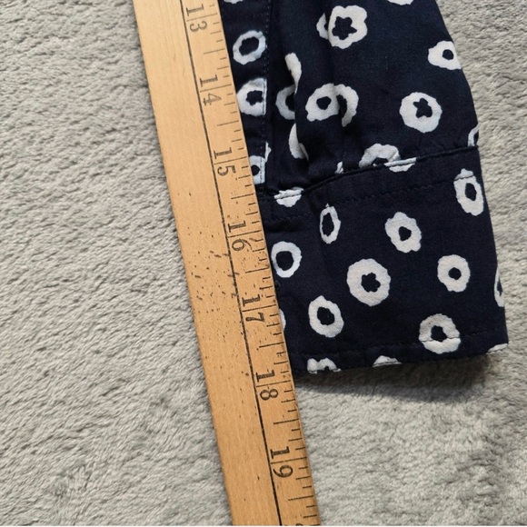 LOFT Blue White Dot Shirt Dress Small Lined Pockets Drawstring Waist - Picture 11 of 15